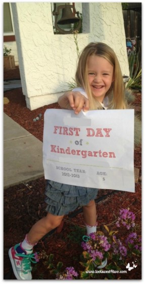 Princess P off to her first day of kindergarten