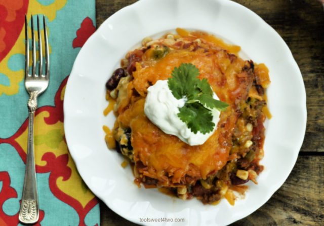 Charlie's Layered Mexican Casserole - Toot Sweet 4 Two