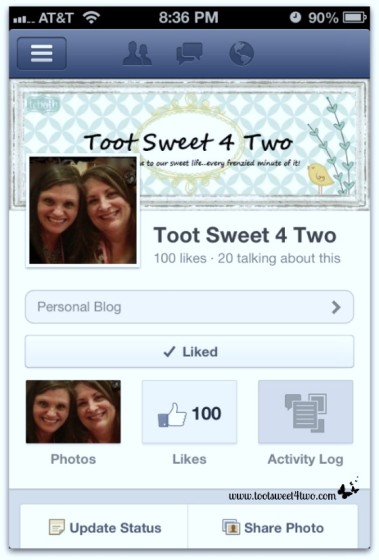 We got 100 "Likes" on Facebook!