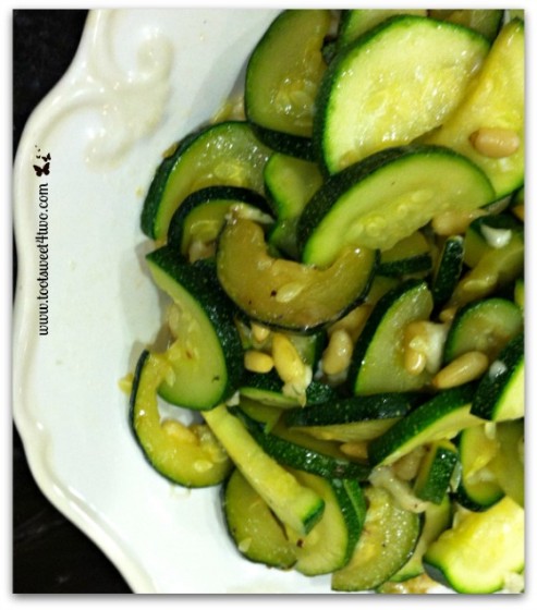 Zucchini Moons with Parmesan and Pine Nuts