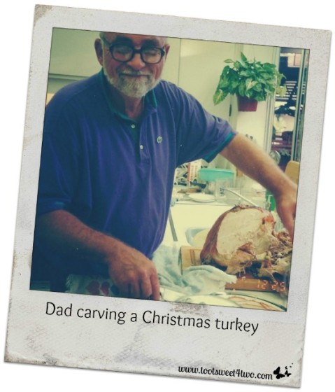 Dad carving a Christmas turkey