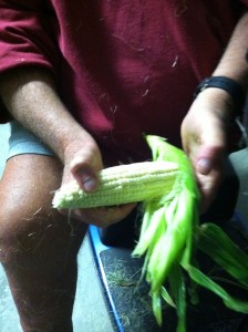 Shucking Corn on the Cob