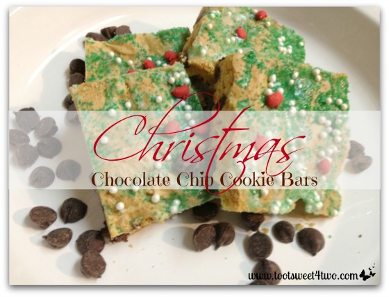 Joyously Jumbled Christmas Chocolate Chip Cookie Bars