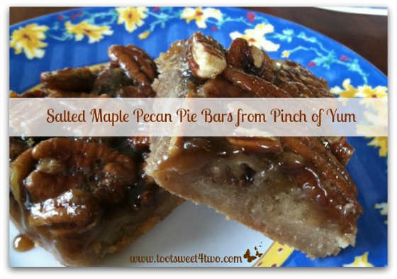 Salted Maple Pecan Pie Bars from Pinch of Yum
