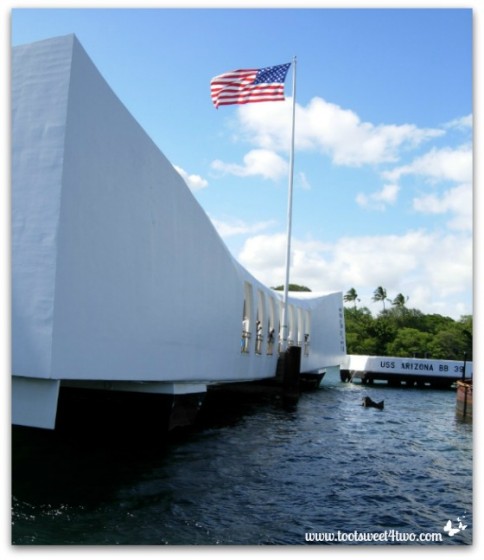 The USS Arizona Memorial at Pearl Harbor