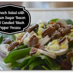 Spinach Salad with Brown Sugar Bacon and Candied Black Pepper Pecans