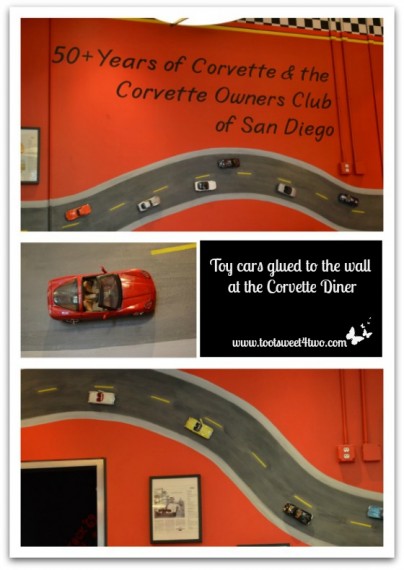 Toy Cars on the Wall at the Corvette Diner