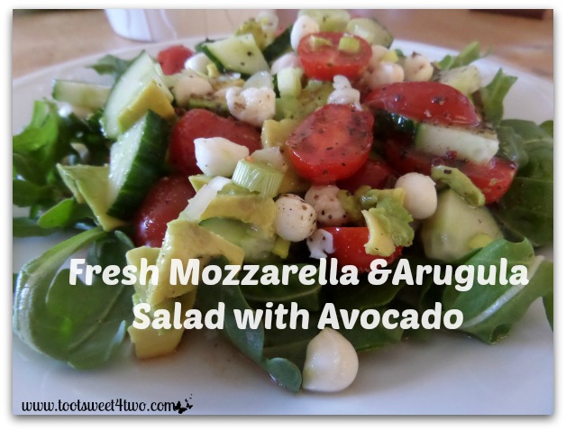 Cool Perfection:  Fresh Mozzarella and Arugula Salad with Avocado