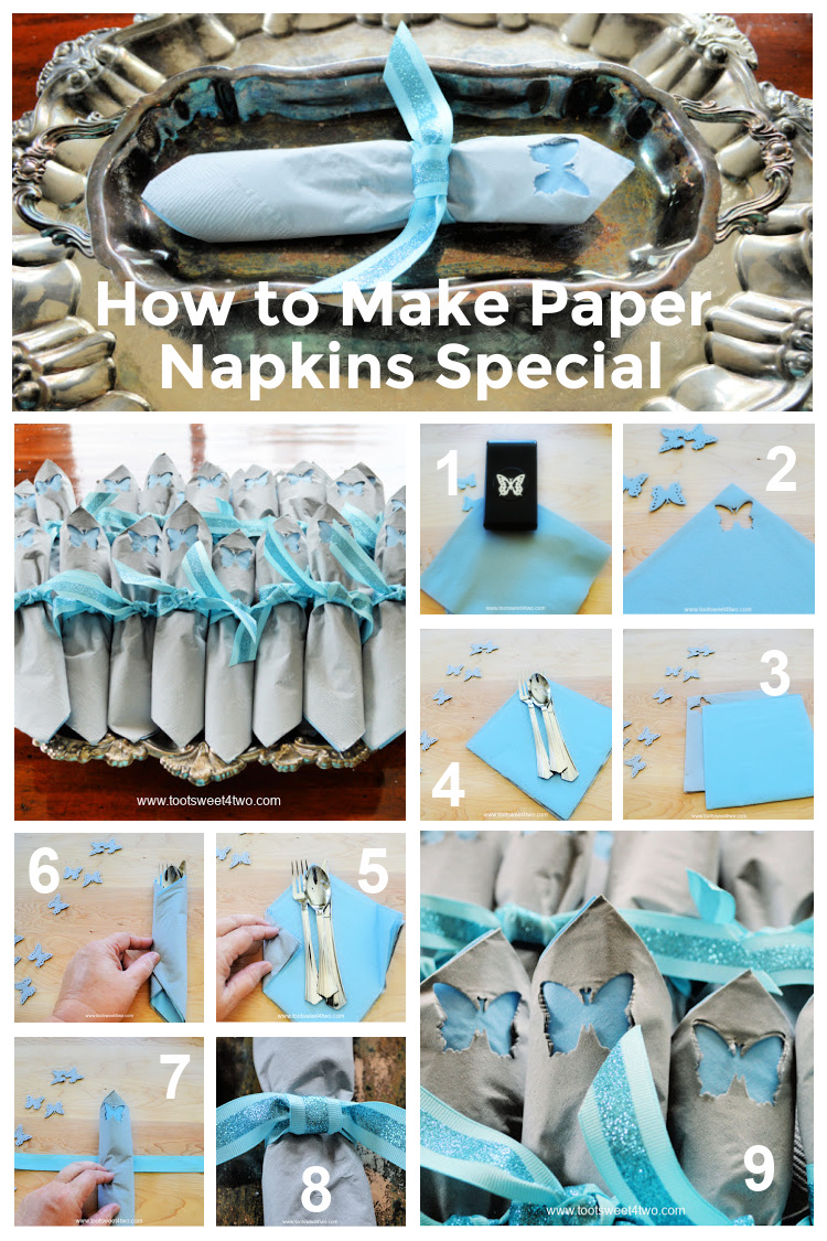 step-by-step tutorial for folding paper napkins with utensils