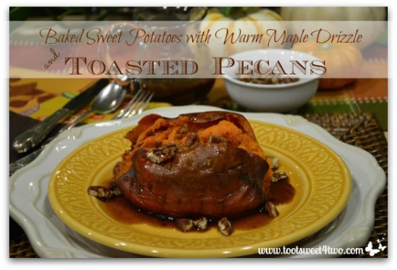 Baked Sweet Potatoes with Cheaty Warm Maple Drizzle