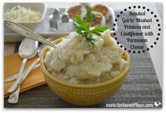 Roasted Garlic Mashed Potatoes and Cauliflower with Parmesan