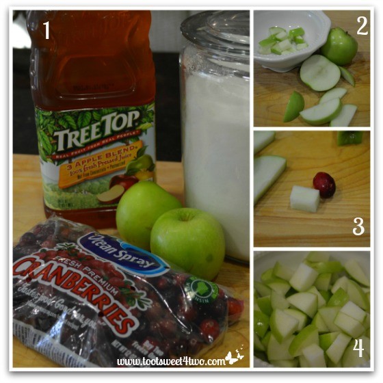 Apple Cranberry Sauce tutorial - cutting the apples
