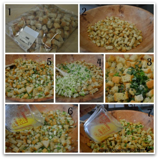 Preparing Parsley, Sage, Rosemary and Thyme Stuffing
