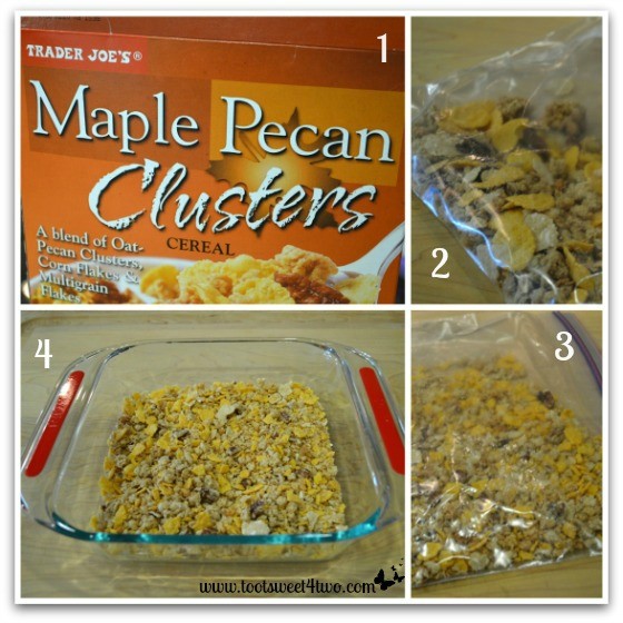 Preparing the Maple Pecan Clusters for French Toast