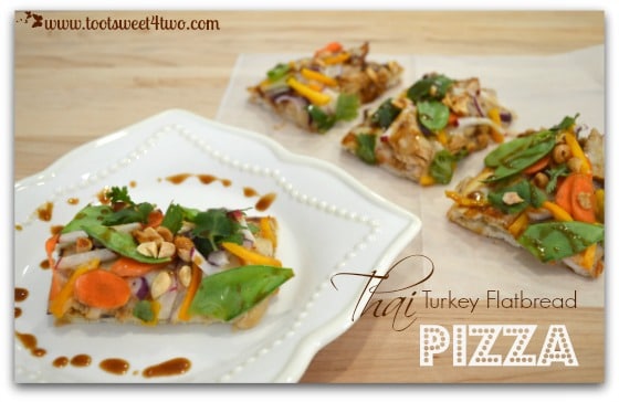 Thai-Inspired Veggie-Topped Turkey Flatbread Pizza