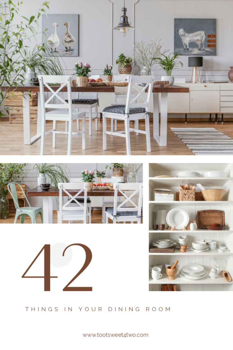 collage of beautiful dining rooms and things in dining rooms