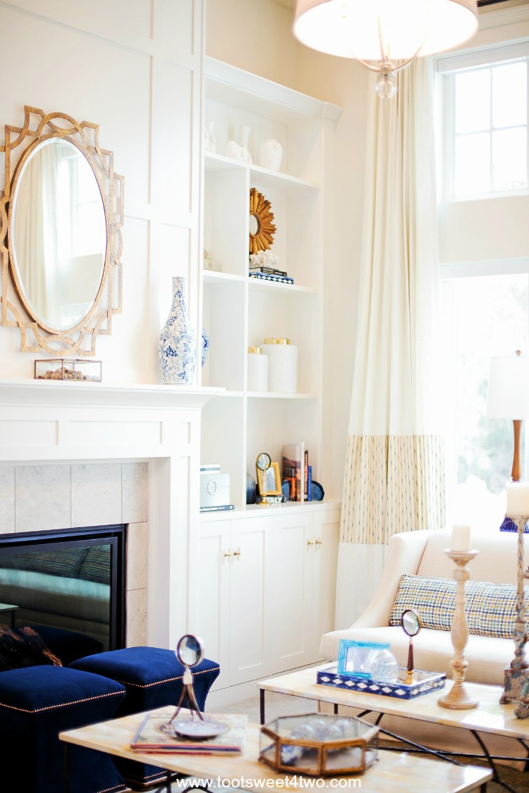 beautiful white living room fireplace