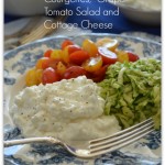 Courgettes, Grape Tomato Salad and Cottage Cheese - An Irish Lunch close-up