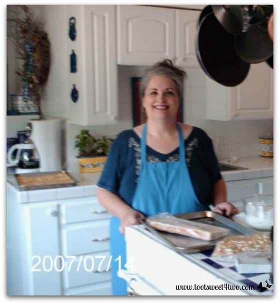 Carole in farmhouse kitchen 2007