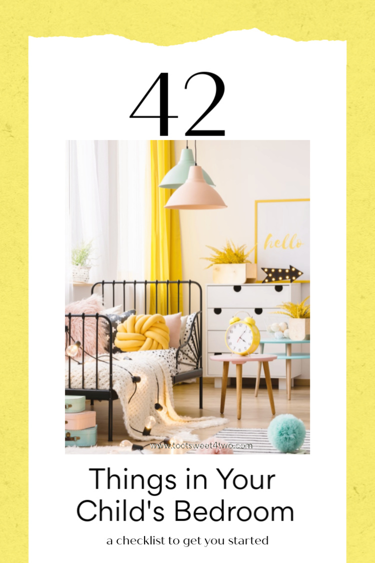 Colorful child's bedroom in yellow and other pastel colors