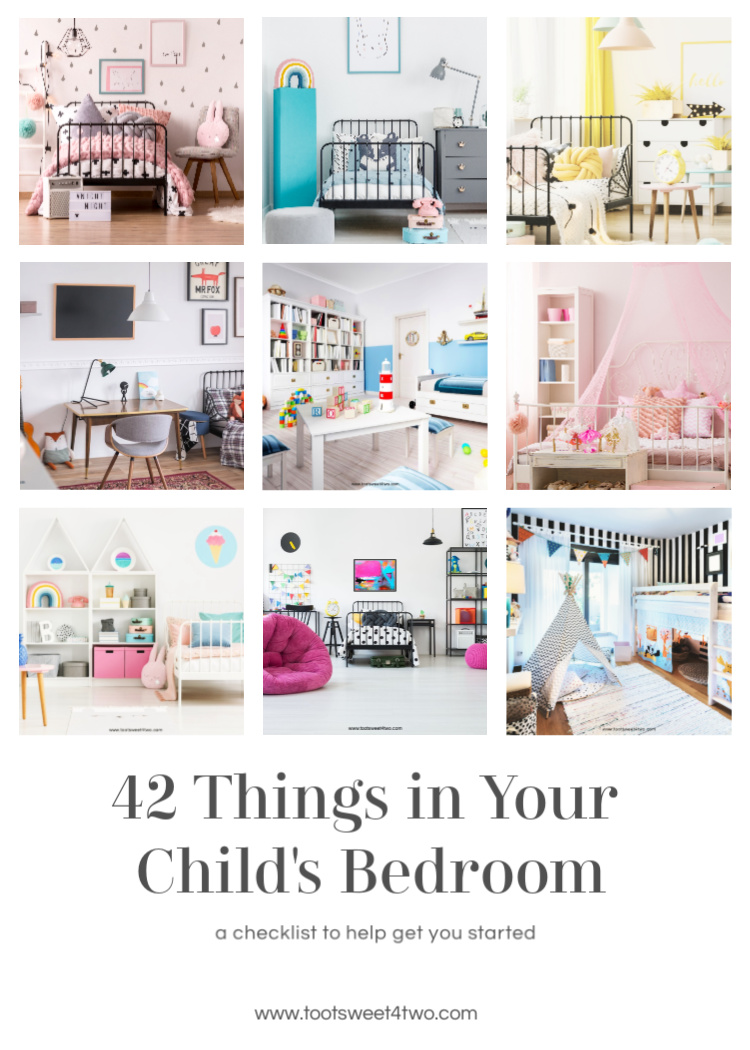 child's bedroom in nine different thumbnails displayed in a Pinterest collage
