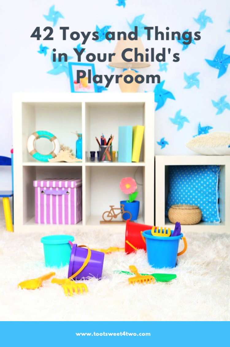 child's playroom with bookshelves and toys