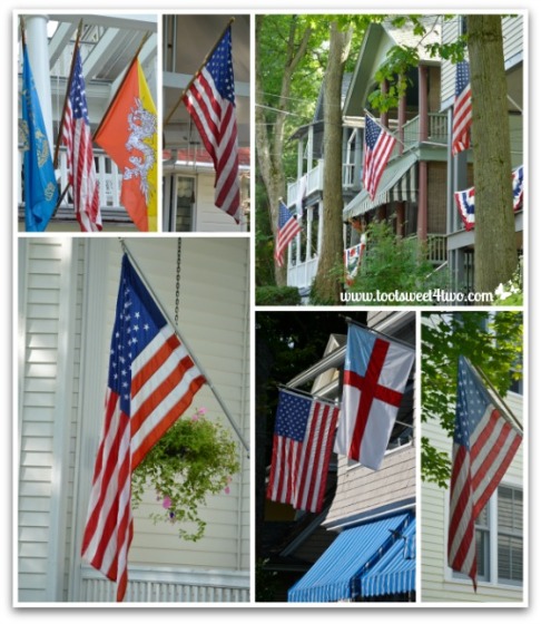 American flags at Chautauqua Institution