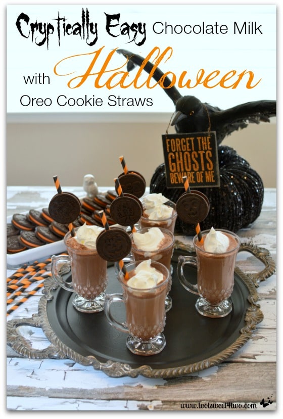 Cryptically Easy Chocolate Milk with Halloween Oreo Cookie Straws