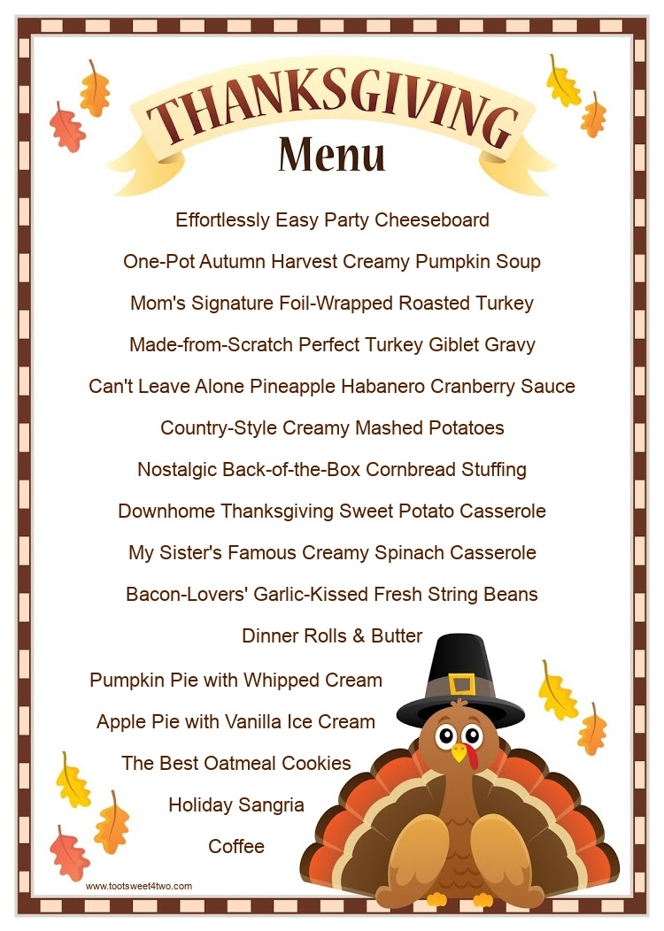 42 Items for Your Thanksgiving Dinner Shopping List - Toot Sweet 4 Two