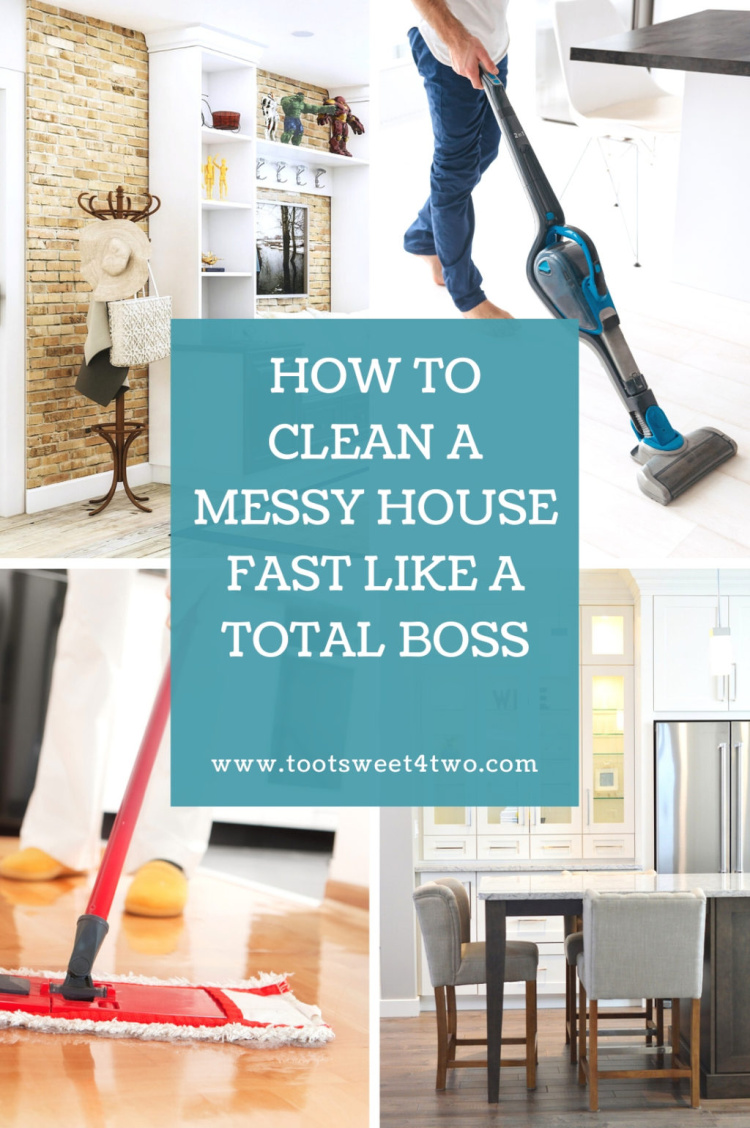 collage of housecleaning and clean house