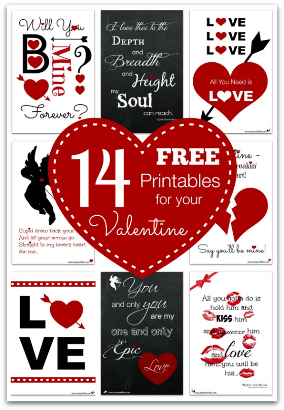 14 FREE Printables for Your Valentine