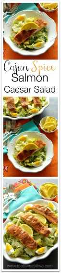 Cajun Spice Salmon Caesar Salad Collage