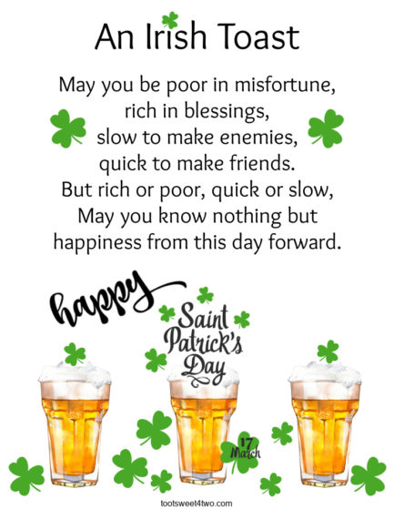 Irish Toast - Rich in Blessings