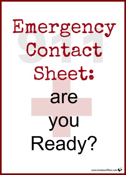 Emergency Contact Sheet cover