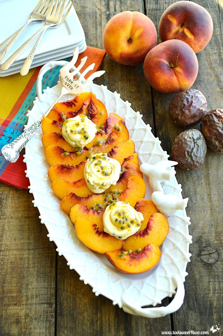 Summer's Best Peaches with Mascarpone and Passionfruit Drizzle cover