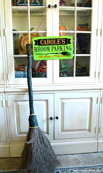 Broom Parking sign with witch's broom