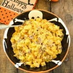 Cheesy Brown Butter Mac & Cheese in Skeleton serving bowl