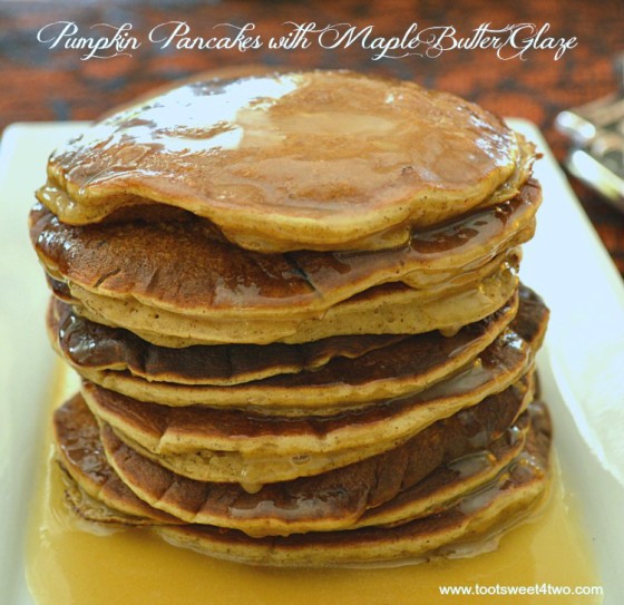 Pumpkin Pancakes with Maple Butter Glaze close-up