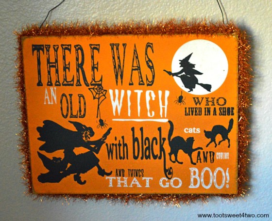 There was an old witch Halloween sign