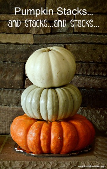 White Ghost, Jarrahdale and Cinderella pumpkins stacked - cover