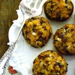 Thanksgiving Leftovers: Cornbread Stuffing Stuffed Mushrooms - a great way to use leftover cornbread stuffing!