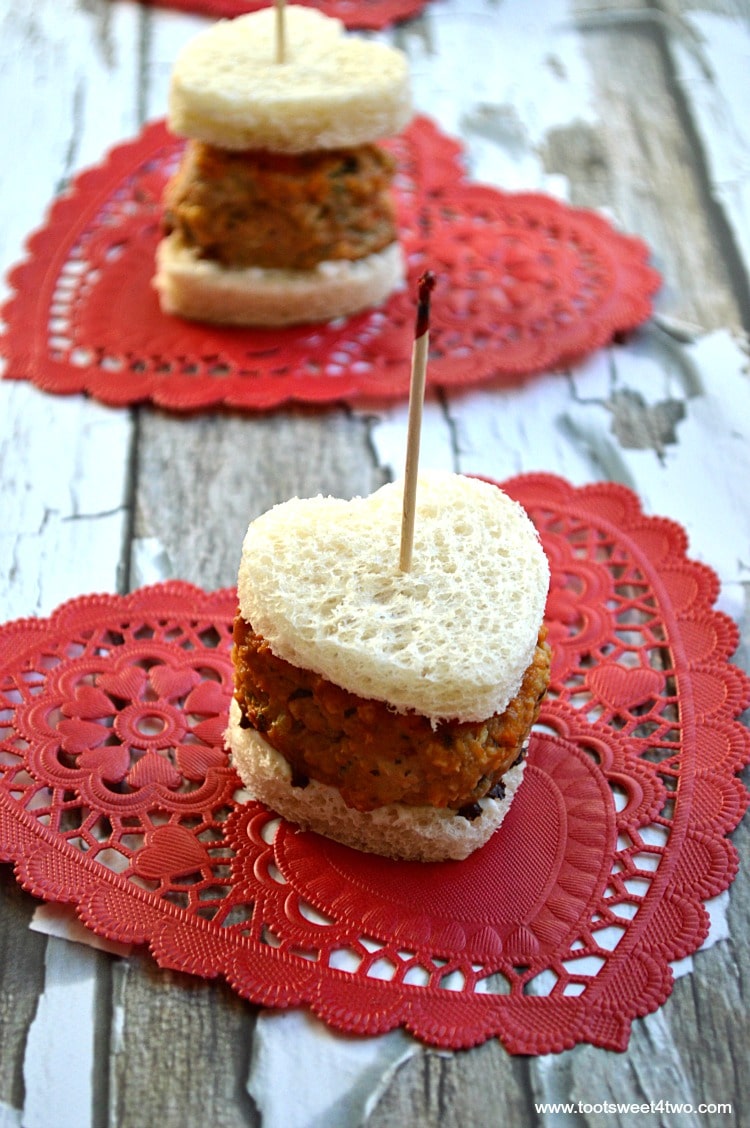 Charming Little Mini Sweetheart Meatloaf Sandwiches