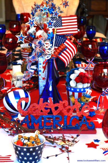 Decorating the Table for 4th of July - Toot Sweet 4 Two