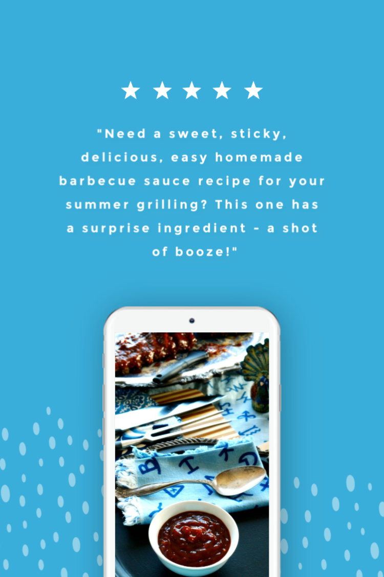 barbecue sauce recipe showing on a cell phone
