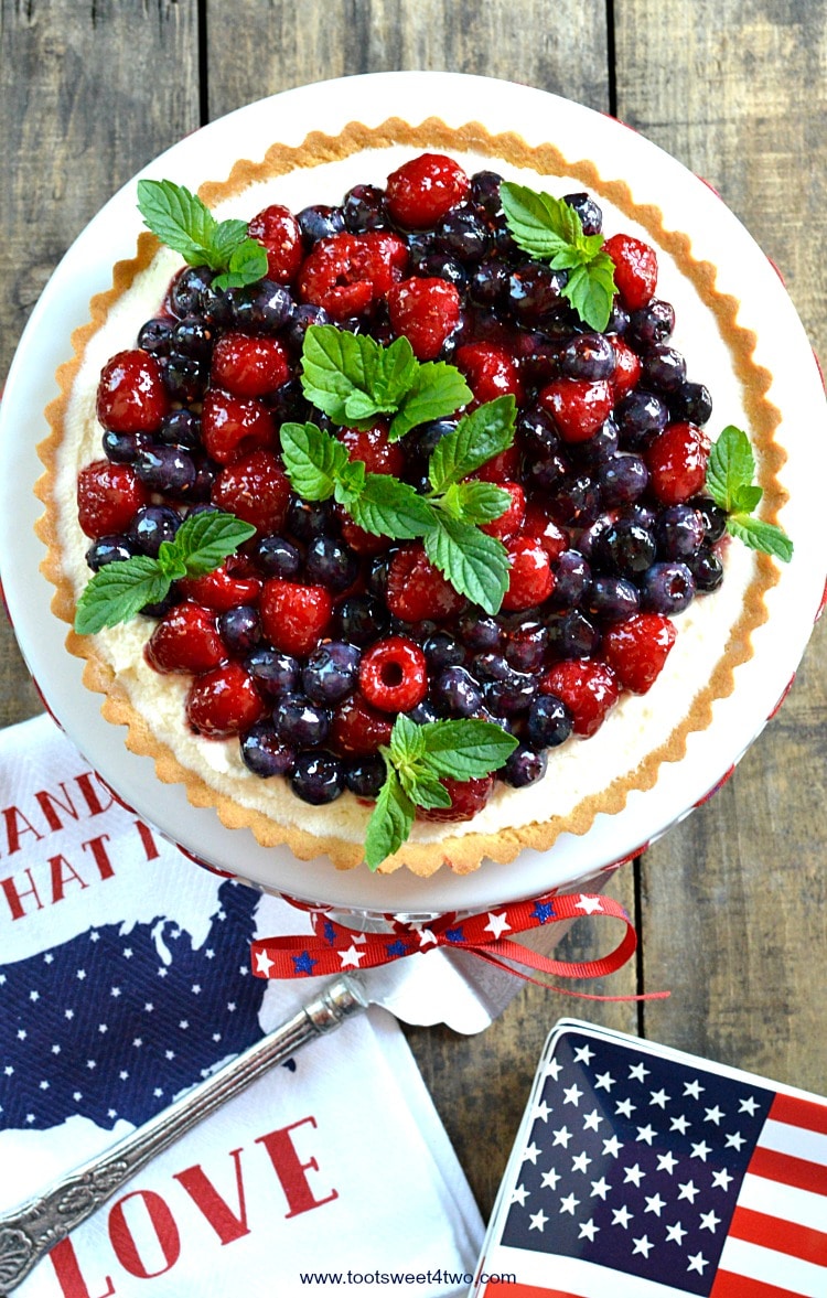 Patriotic Summer Berry Double-Cream Tart